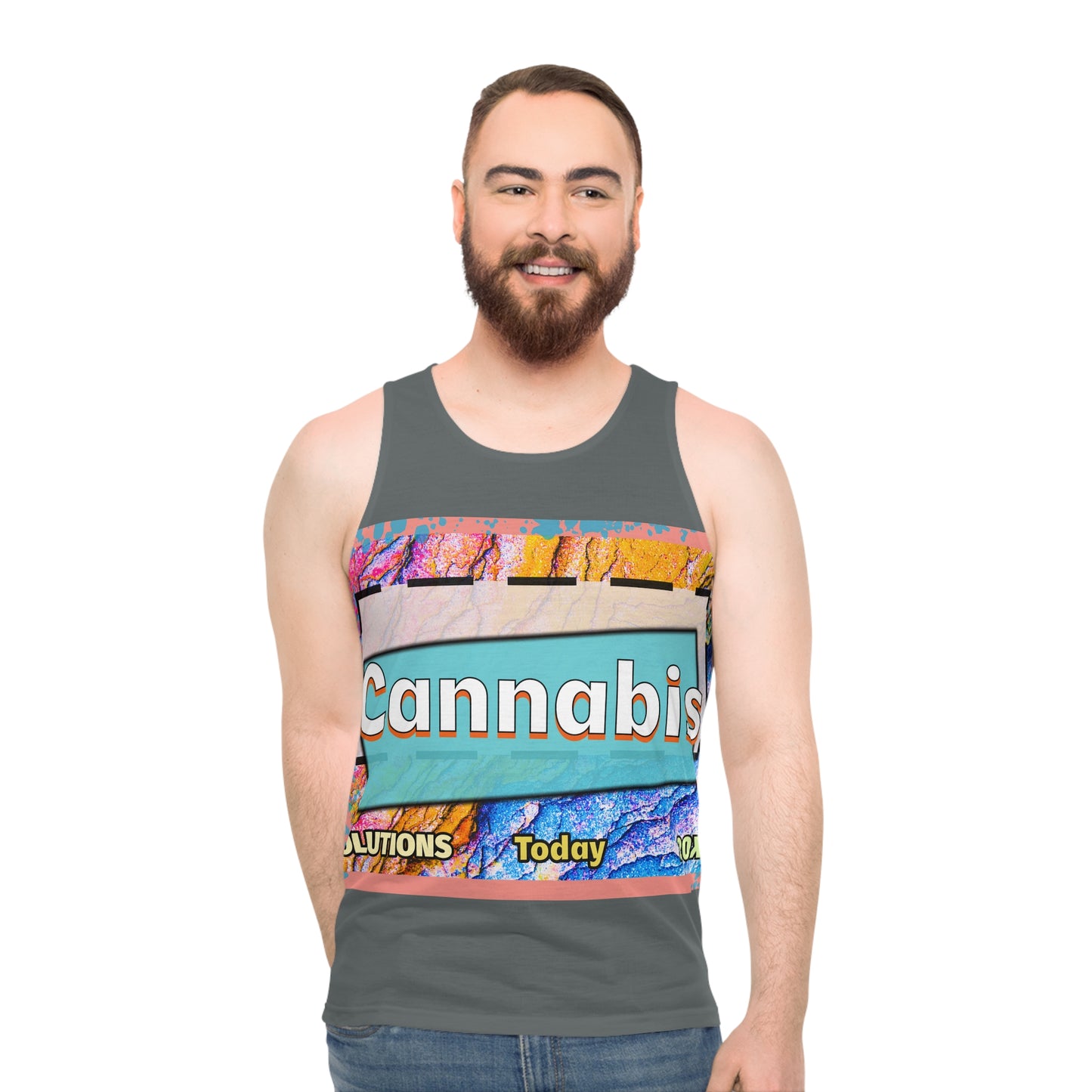 Trendy Cannabis Solutions Unisex Tank Top - Perfect for Summer Vibes