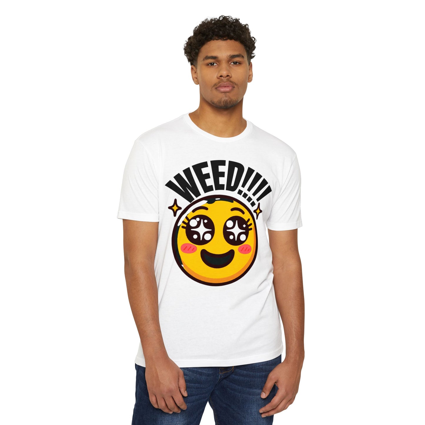 Fun Weed Smiley Face T-Shirt for Cannabis Lovers