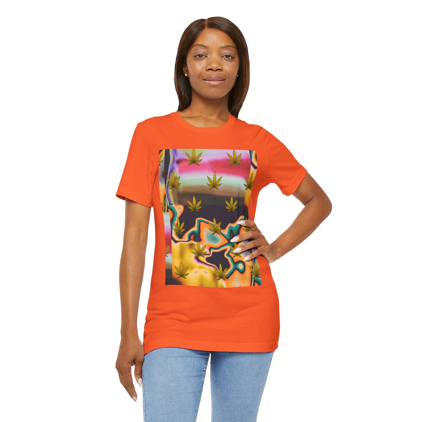 Vibrant Leaf Graphic Tee - Unisex Jersey Short Sleeve T-Shirt