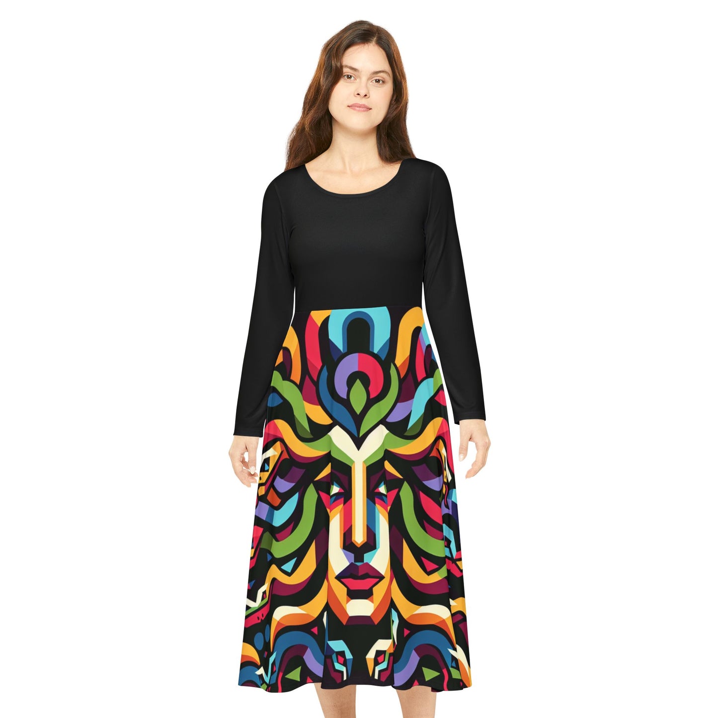 Women's Long Sleeve Dance Dress (AOP)