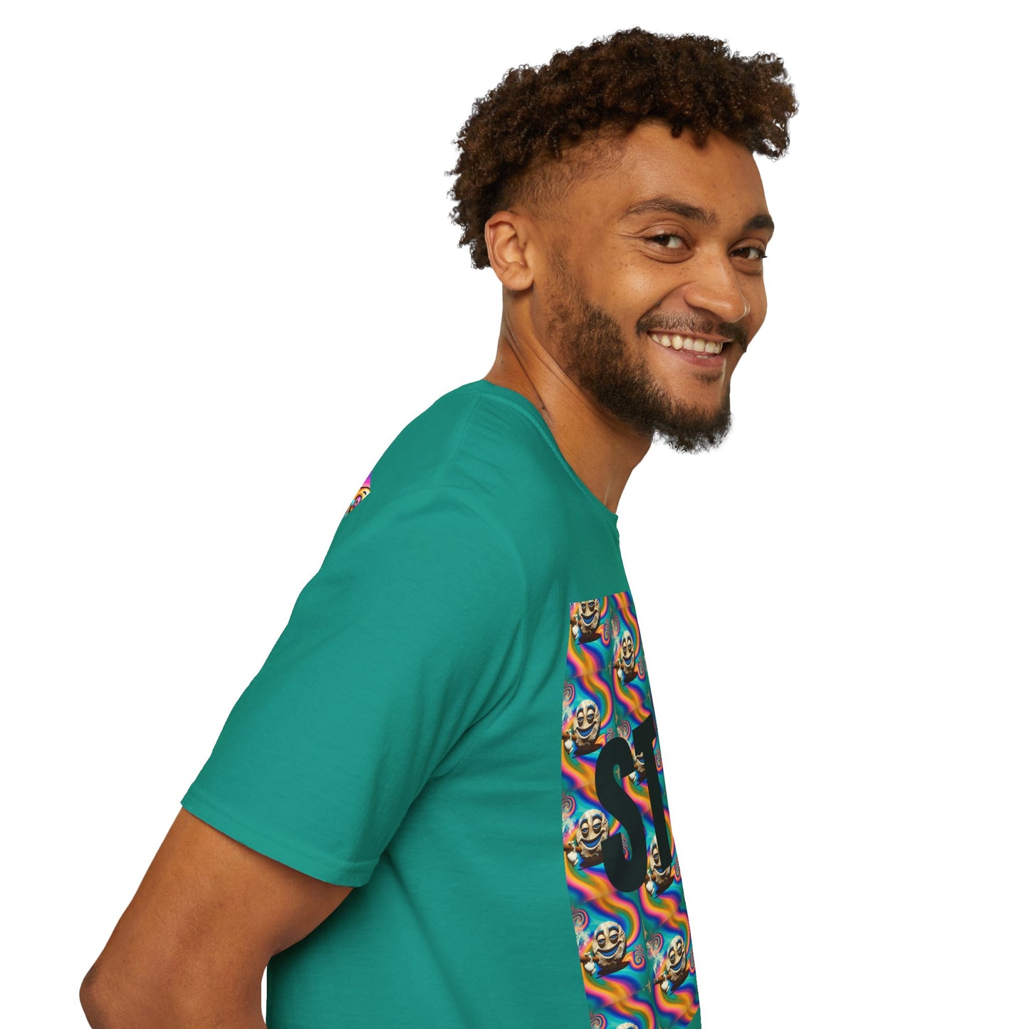Stay Stoned Unisex Softstyle T-Shirt - Retro Vibe Graphic Tee for Fun Gatherings