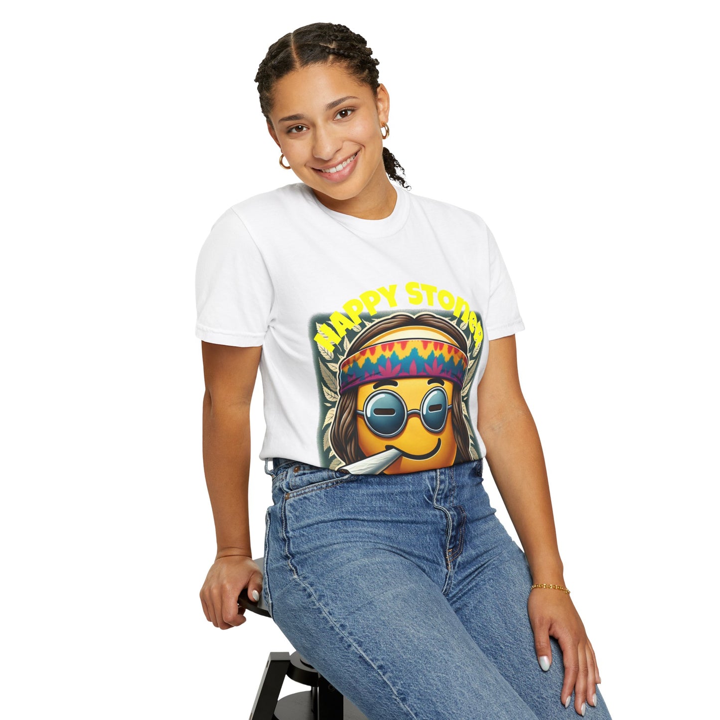 Happy Stoner Unisex Garment-Dyed T-Shirt | Chill Vibe Tee for Budding Enthusiasts
