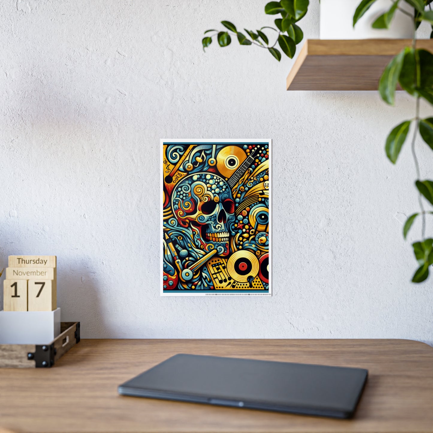 Skull Rock N Roll Gloss Posters
