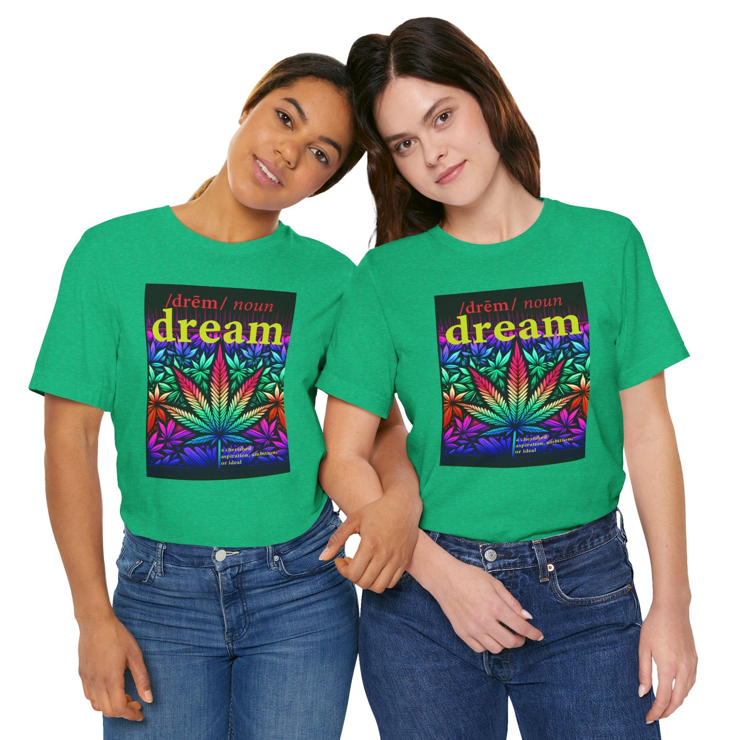 Dream Inspired Unisex Jersey Tee - Vibrant Cannabis Graphic T-Shirt