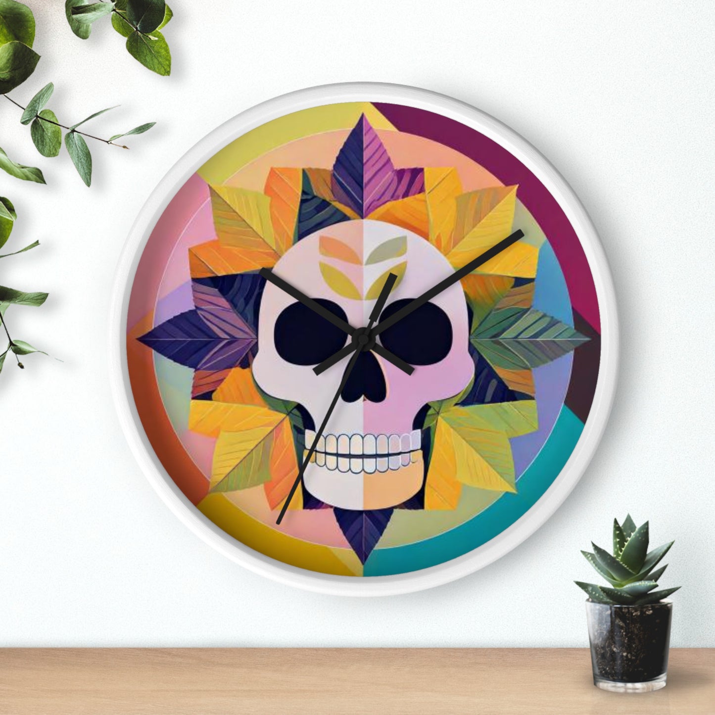 Sugar Skull Bloom Wall Clock
