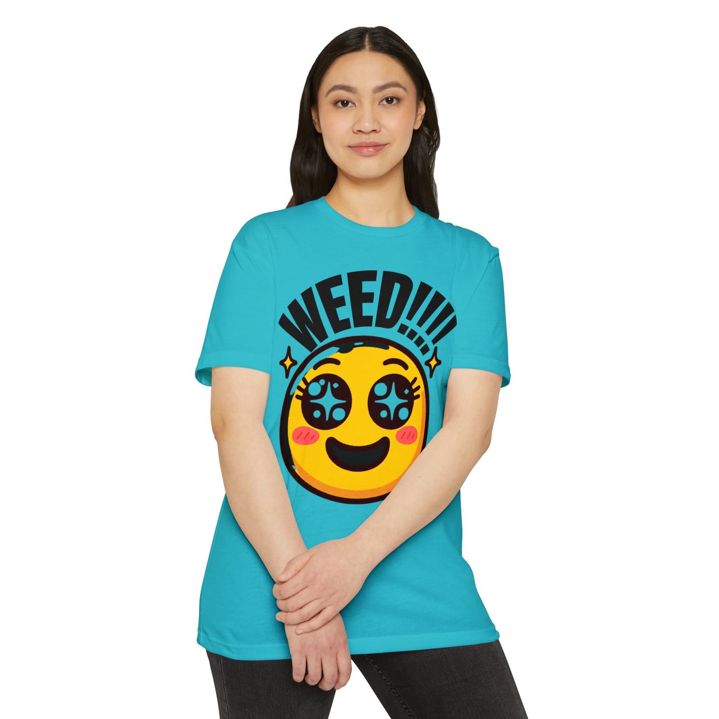 Fun Weed Smiley Face T-Shirt for Cannabis Lovers