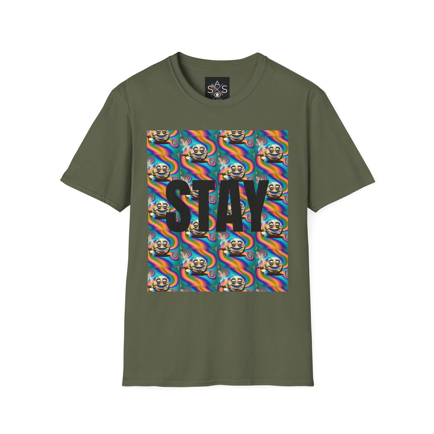 Stay Stoned Unisex Softstyle T-Shirt - Retro Vibe Graphic Tee for Fun Gatherings