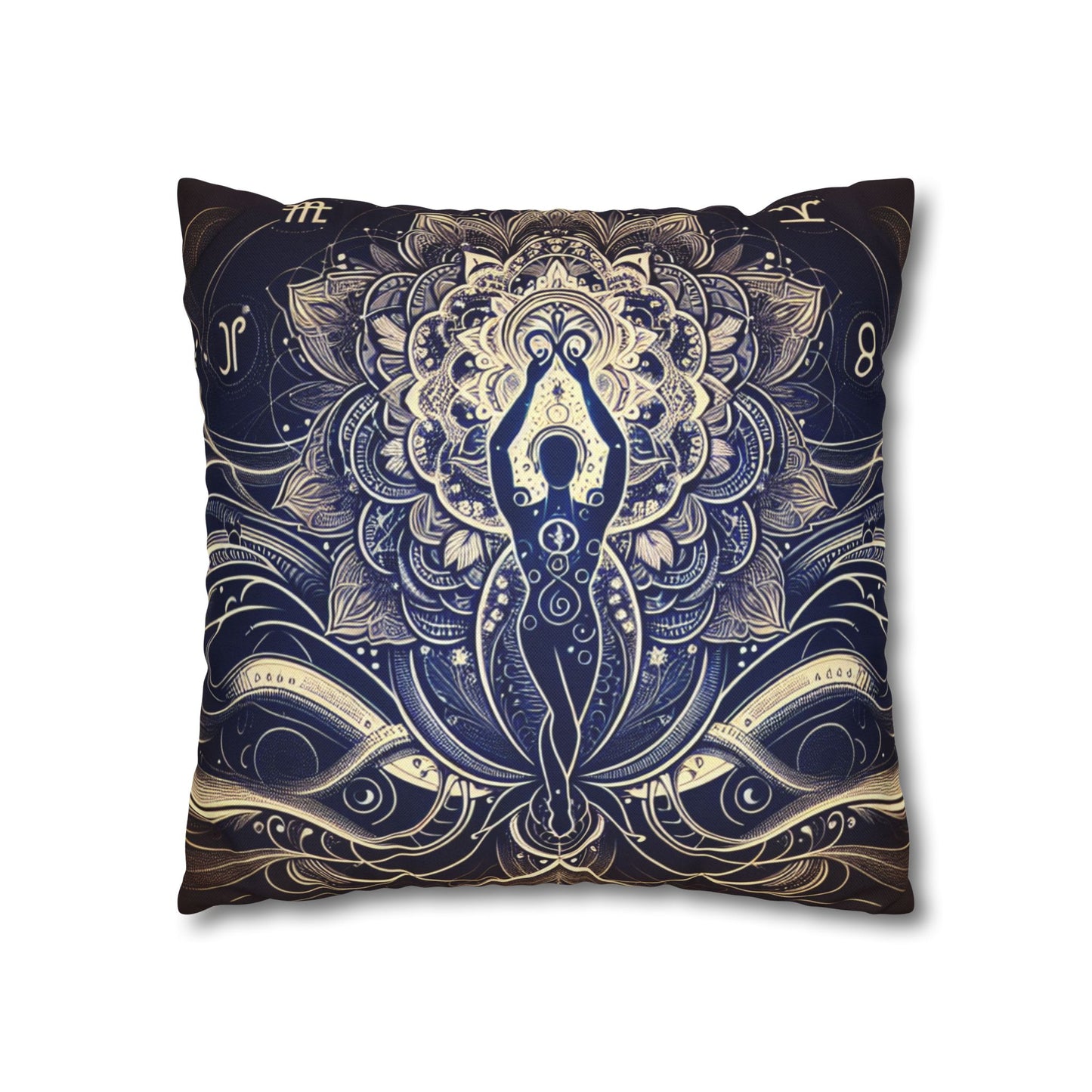 Mandala Yoga Inspired Square Pillowcase | Bohemian Home Decor