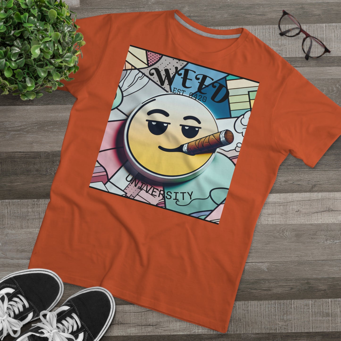 Cozy Weed University Tee - Modern Fit Cannabis T-Shirt for Fun Lovers