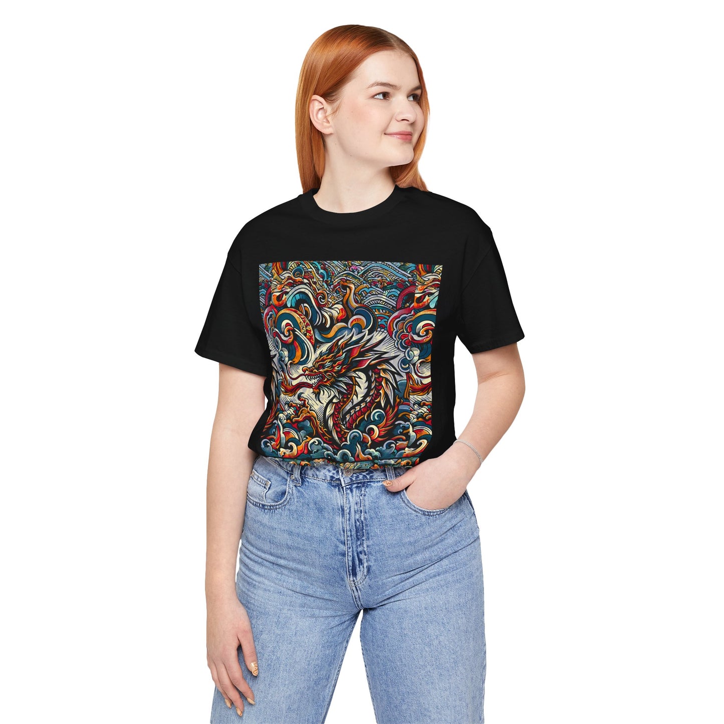 Vibrant Dragon Graphic Tee - Unisex Jersey Short Sleeve Shirt