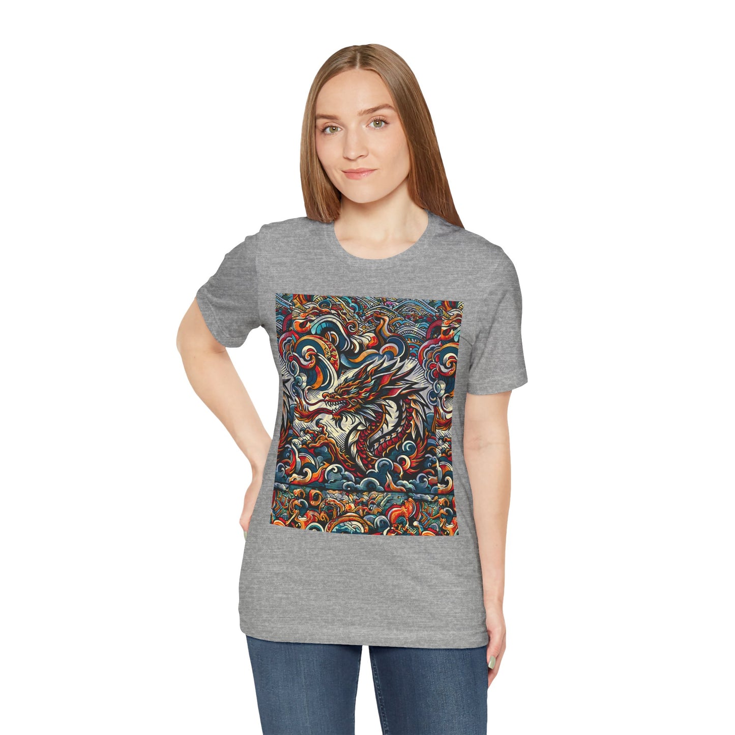 Vibrant Dragon Graphic Tee - Unisex Jersey Short Sleeve Shirt