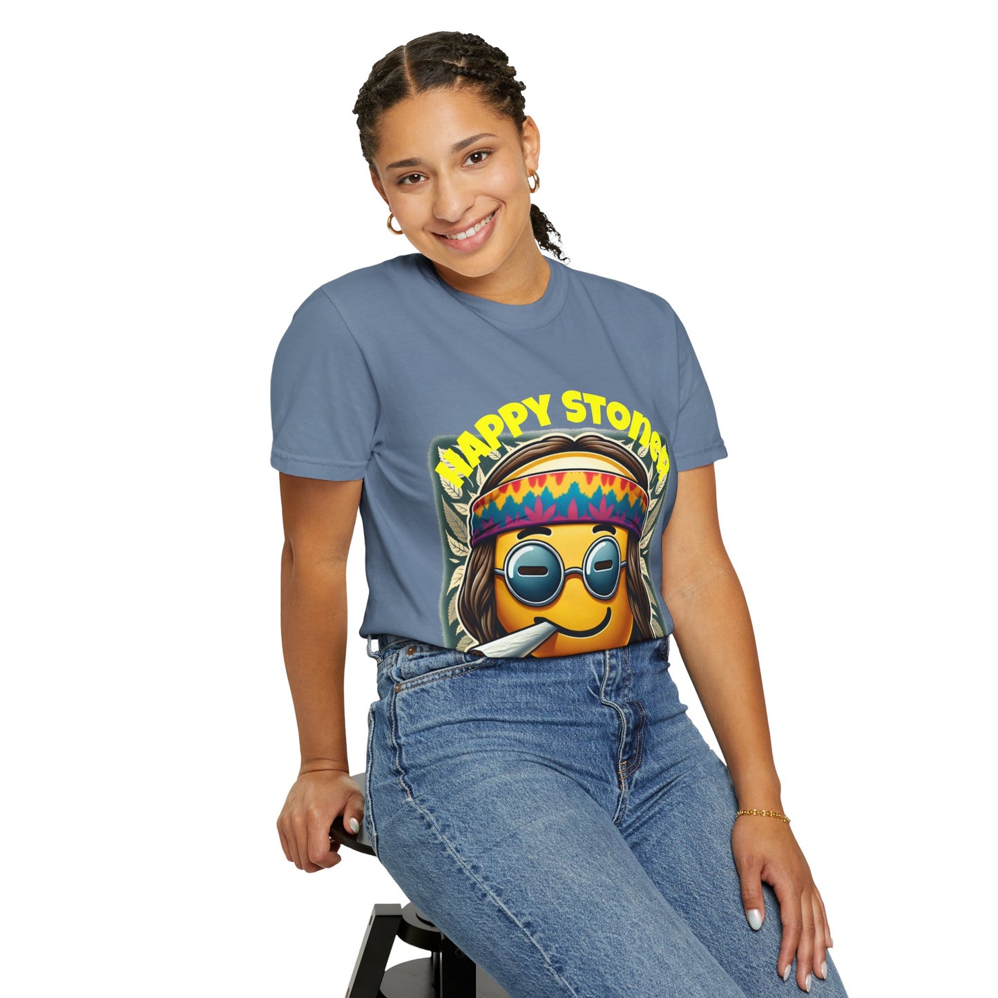 Happy Stoner Unisex Garment-Dyed T-Shirt | Chill Vibe Tee for Budding Enthusiasts