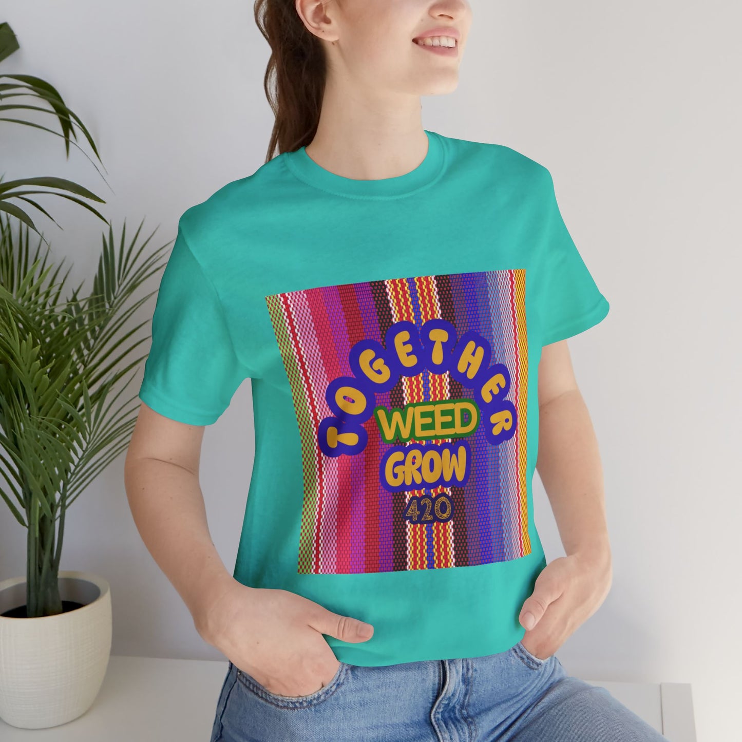 Together We Grow Weed Unisex Jersey T-Shirt - Vibrant Cannabis Culture Tee for 420 Enthusiasts