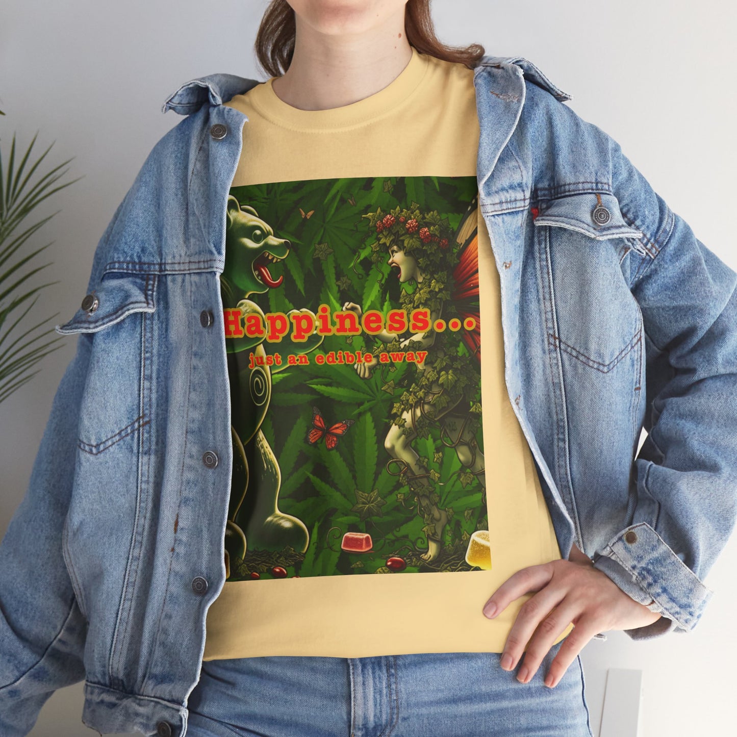 Happiness Jungle Unisex Heavy Cotton Tee, Graphic T-Shirt, Nature Lover Gift, Summer Wardrobe Essential, Unisex Casual Wear