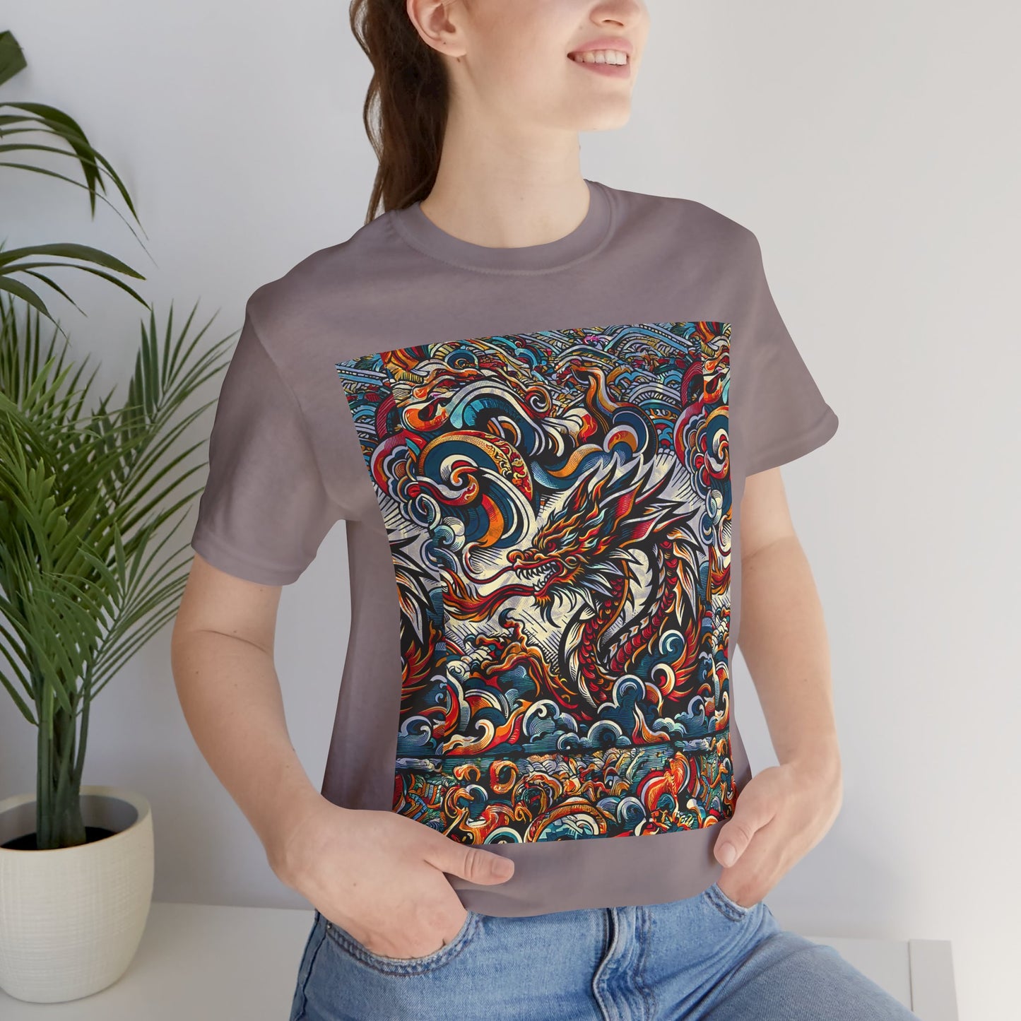 Vibrant Dragon Graphic Tee - Unisex Jersey Short Sleeve Shirt