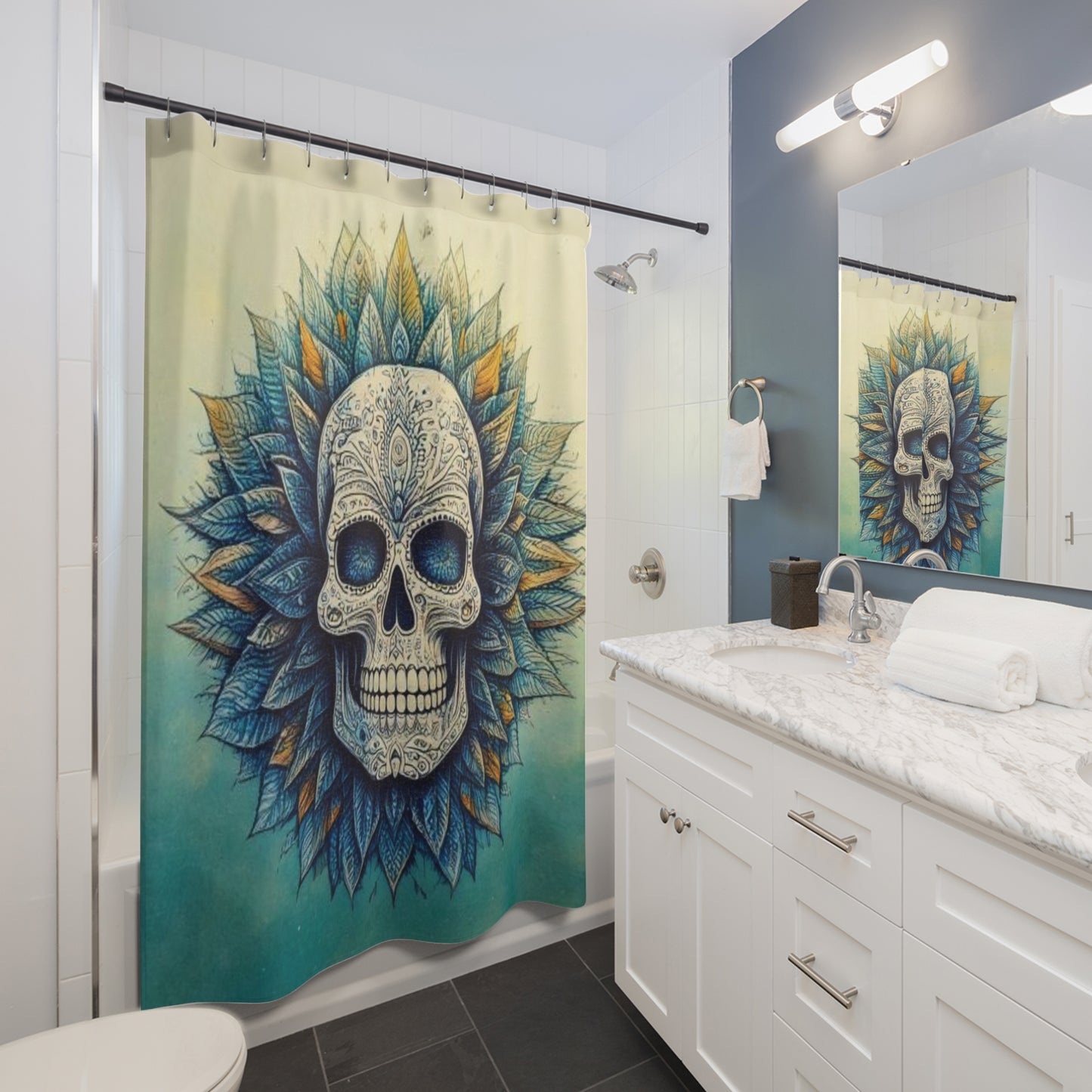 Ethereal Skull Shower Curtains