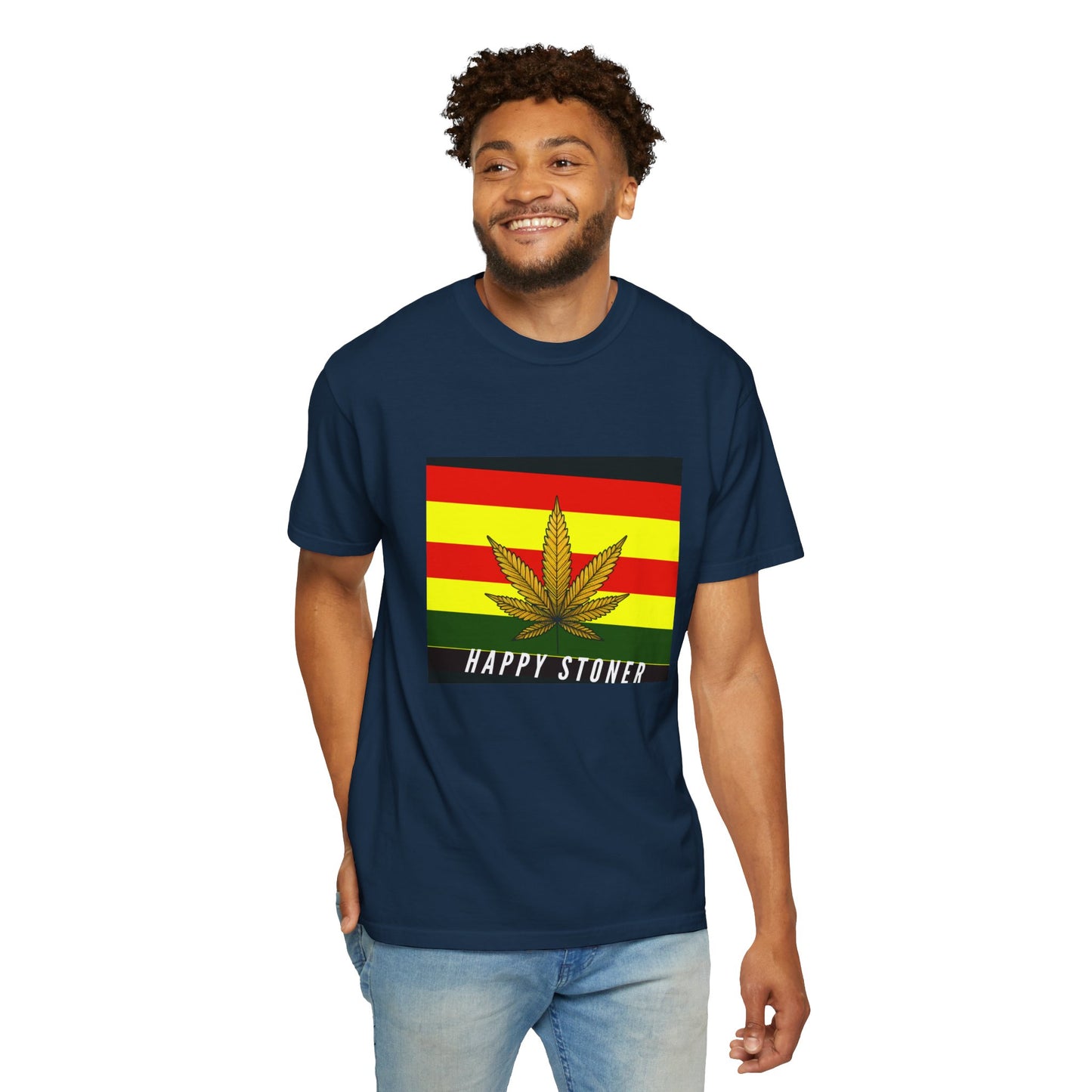 Happy Stoner Unisex Garment-Dyed T-shirt - Chill Vibes for Cannabis Enthusiasts