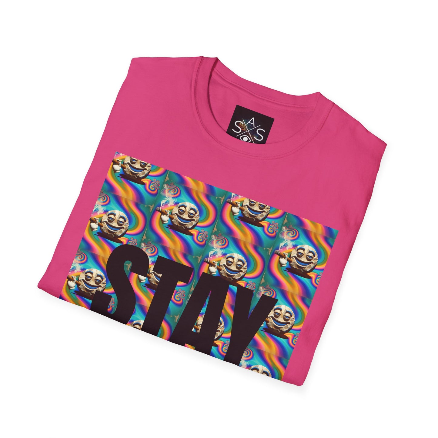 Stay Stoned Unisex Softstyle T-Shirt - Retro Vibe Graphic Tee for Fun Gatherings
