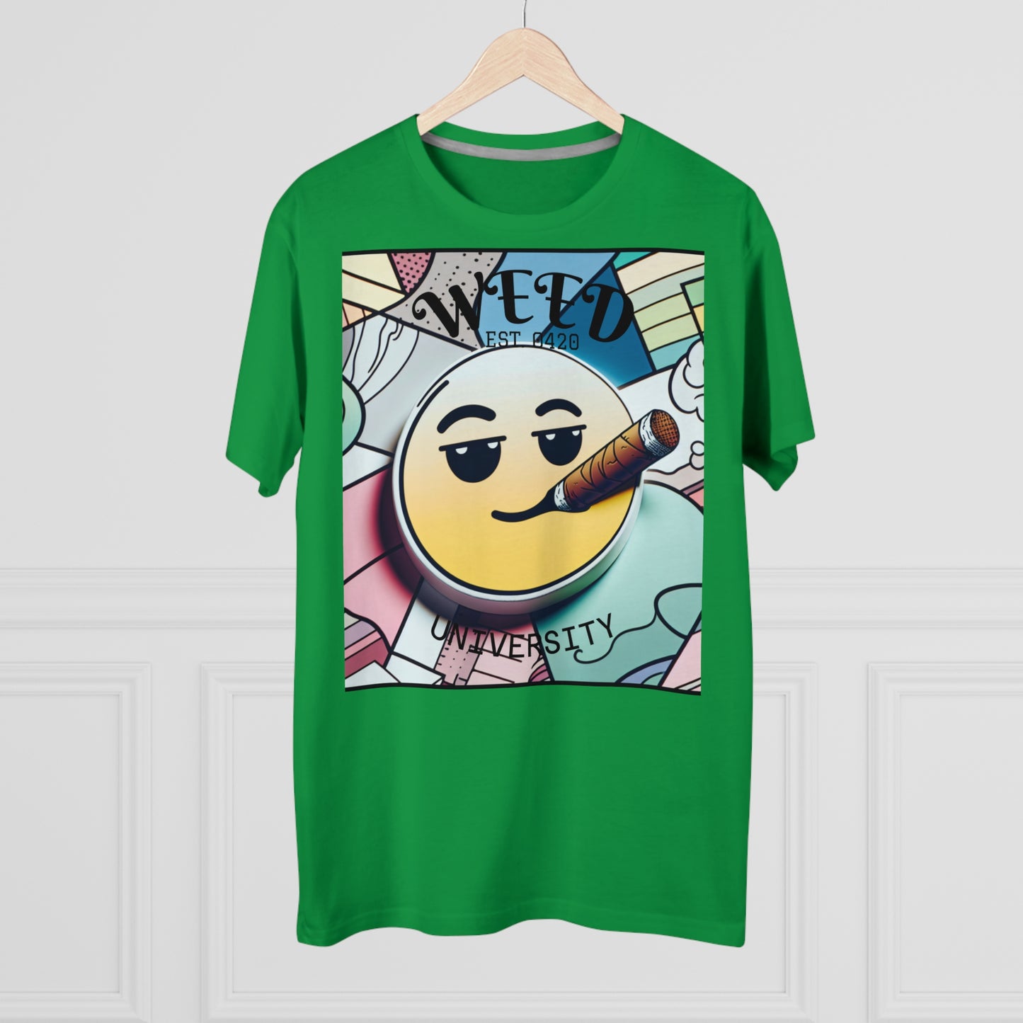 Cozy Weed University Tee - Modern Fit Cannabis T-Shirt for Fun Lovers