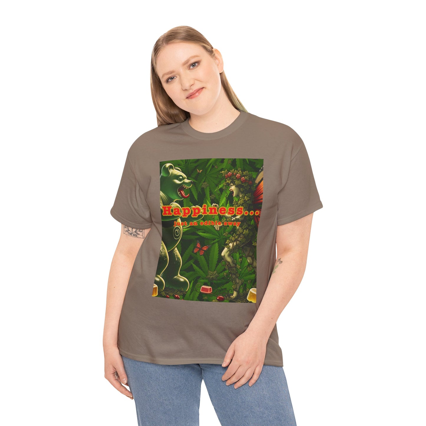 Happiness Jungle Unisex Heavy Cotton Tee, Graphic T-Shirt, Nature Lover Gift, Summer Wardrobe Essential, Unisex Casual Wear