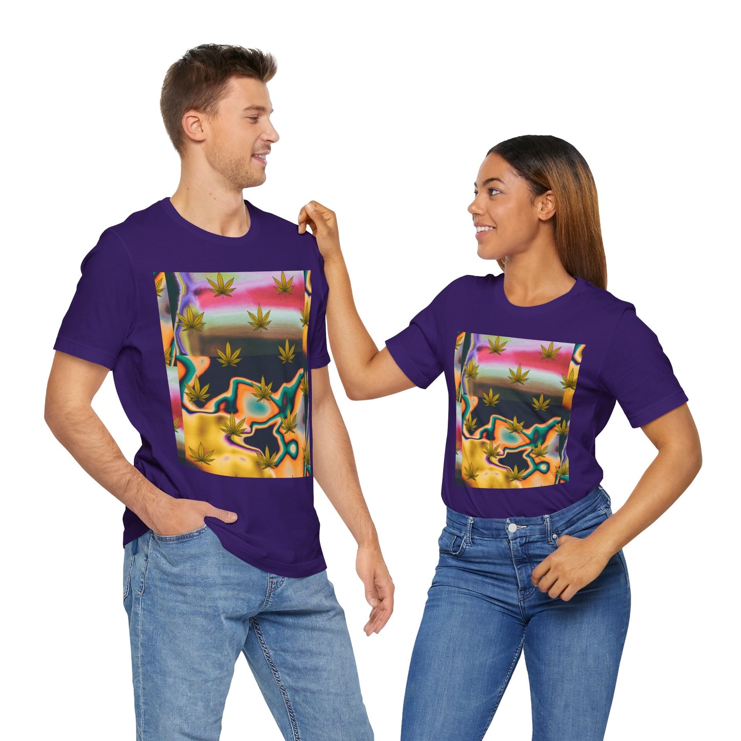 Vibrant Leaf Graphic Tee - Unisex Jersey Short Sleeve T-Shirt