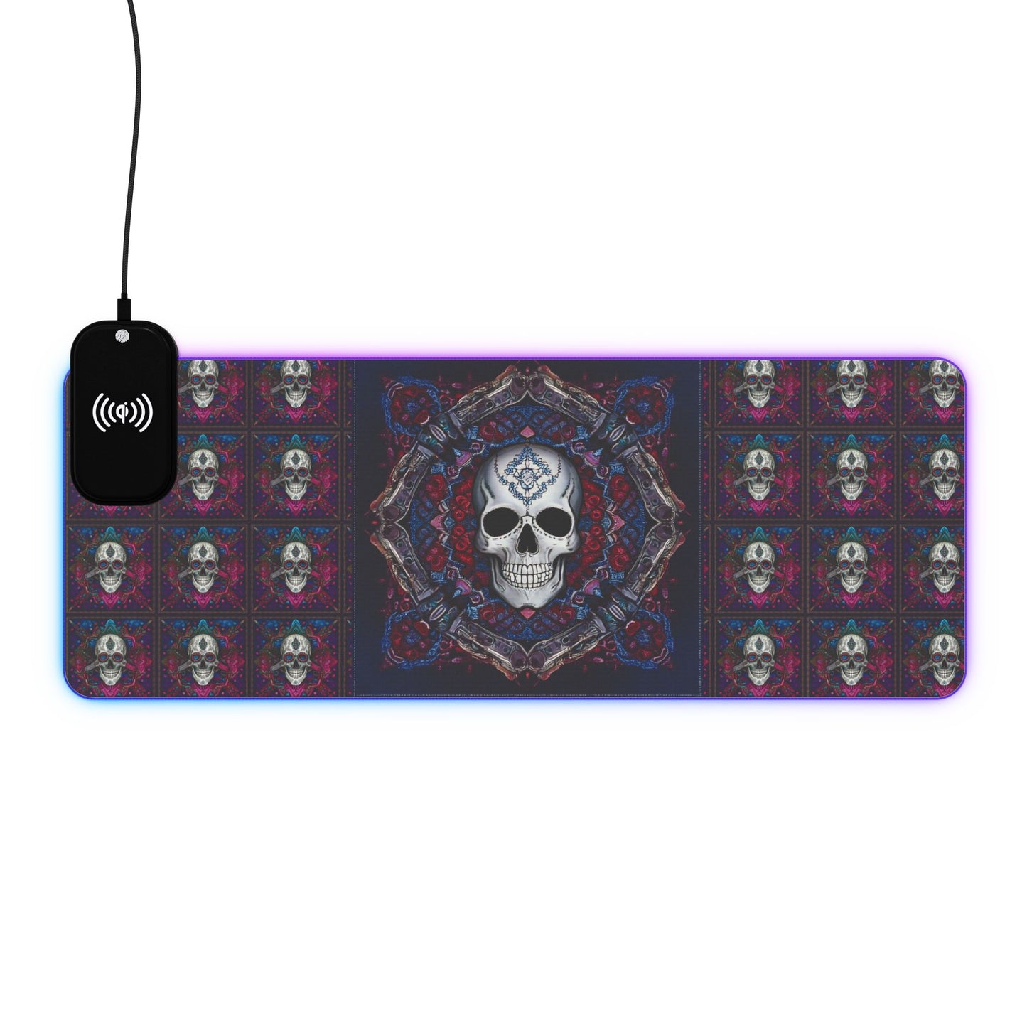 Skull Magic LED Gaming Mouse Pad, Wireless Charging