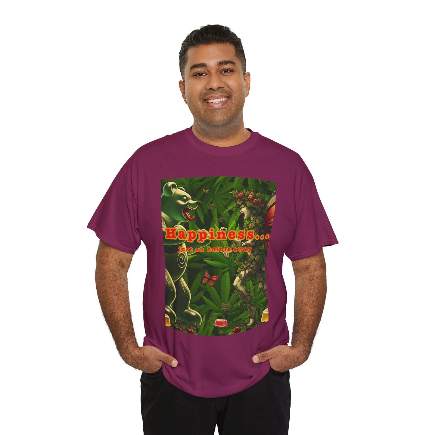 Happiness Jungle Unisex Heavy Cotton Tee, Graphic T-Shirt, Nature Lover Gift, Summer Wardrobe Essential, Unisex Casual Wear
