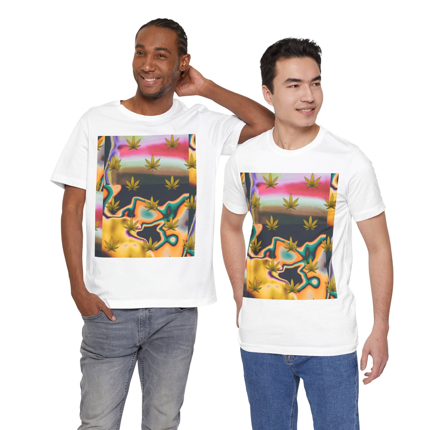 Vibrant Leaf Graphic Tee - Unisex Jersey Short Sleeve T-Shirt