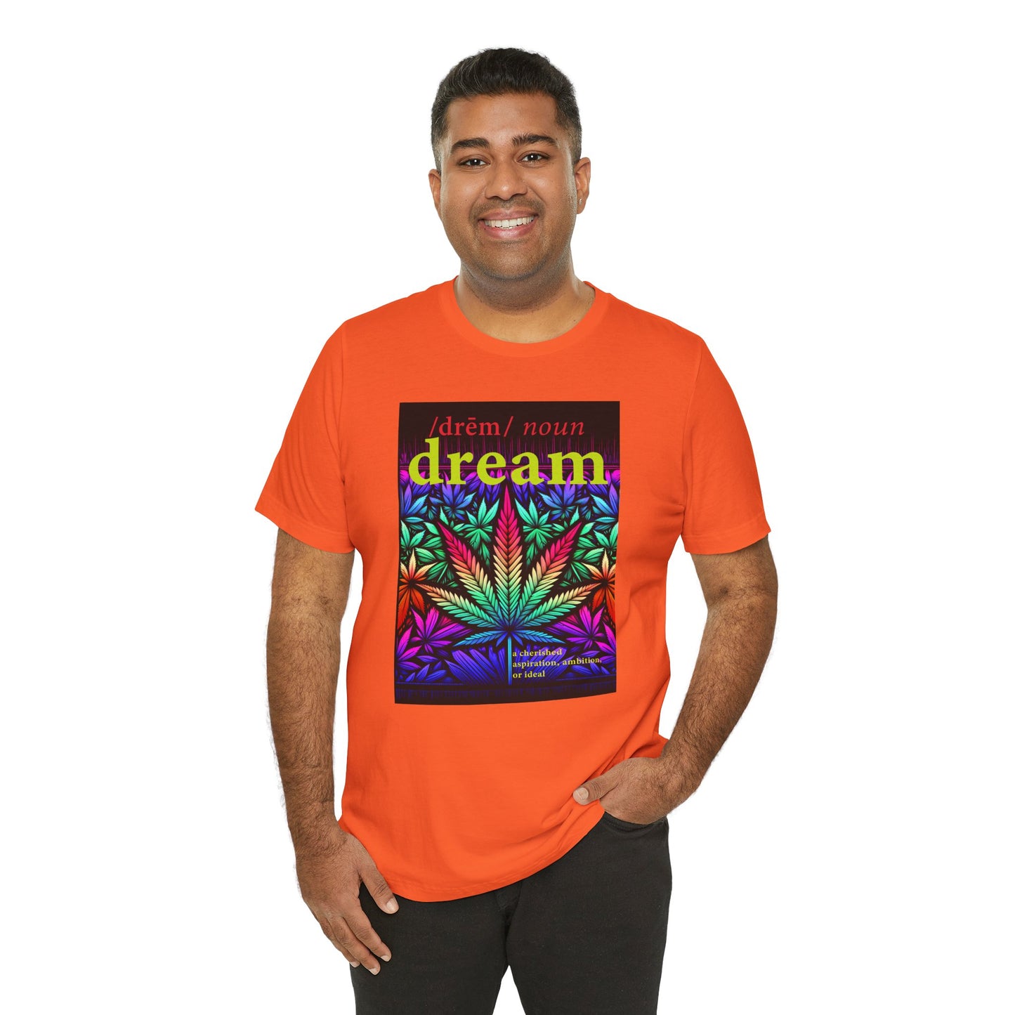 Dream Inspired Unisex Jersey Tee - Vibrant Cannabis Graphic T-Shirt