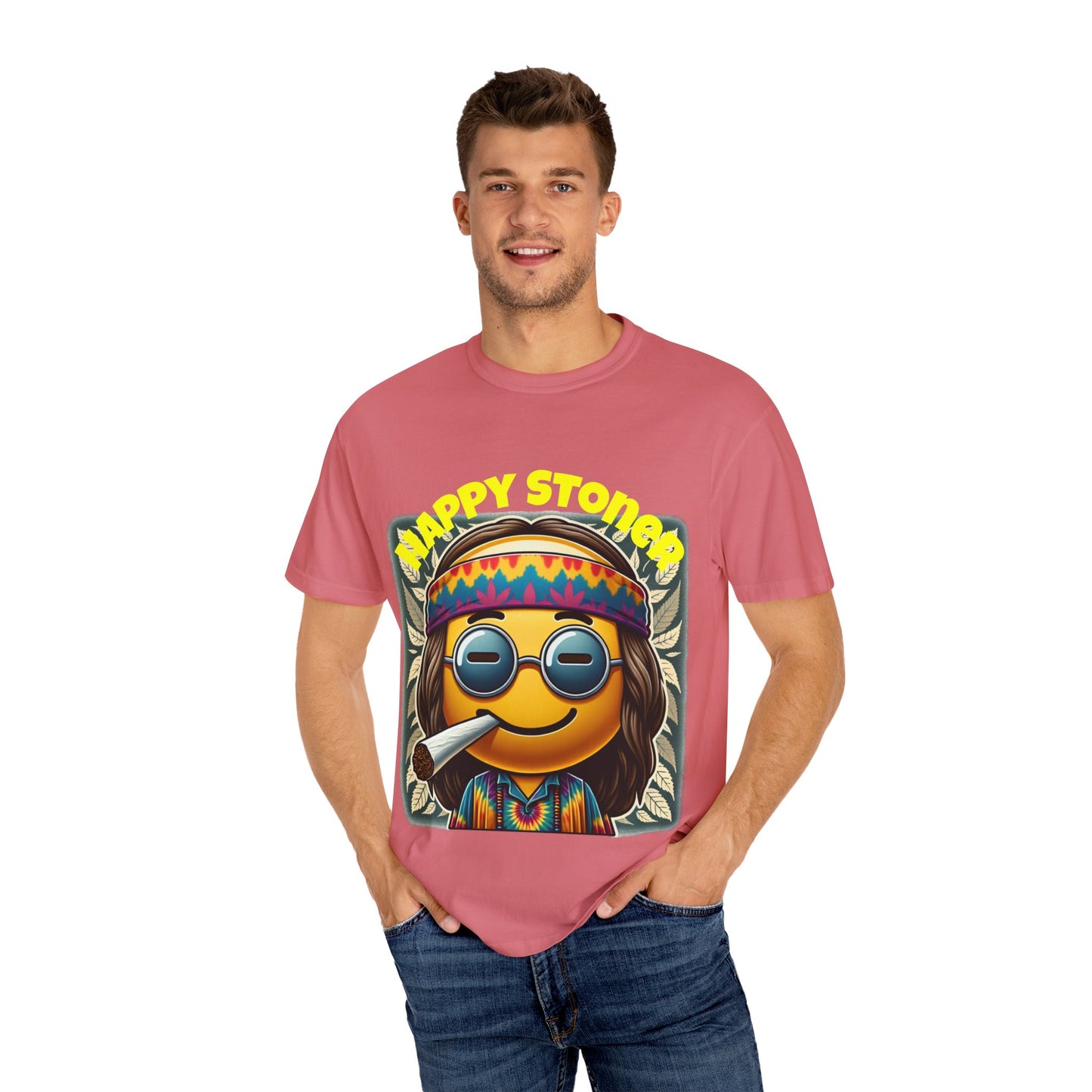 Happy Stoner Unisex Garment-Dyed T-Shirt | Chill Vibe Tee for Budding Enthusiasts