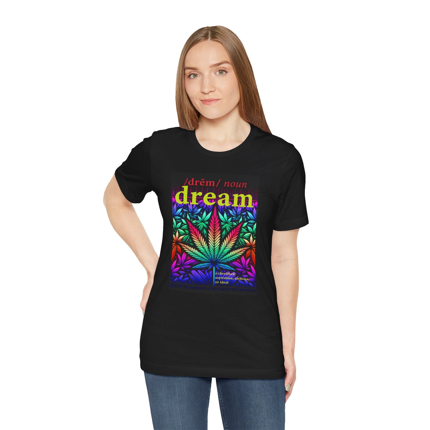 Dream Inspired Unisex Jersey Tee - Vibrant Cannabis Graphic T-Shirt