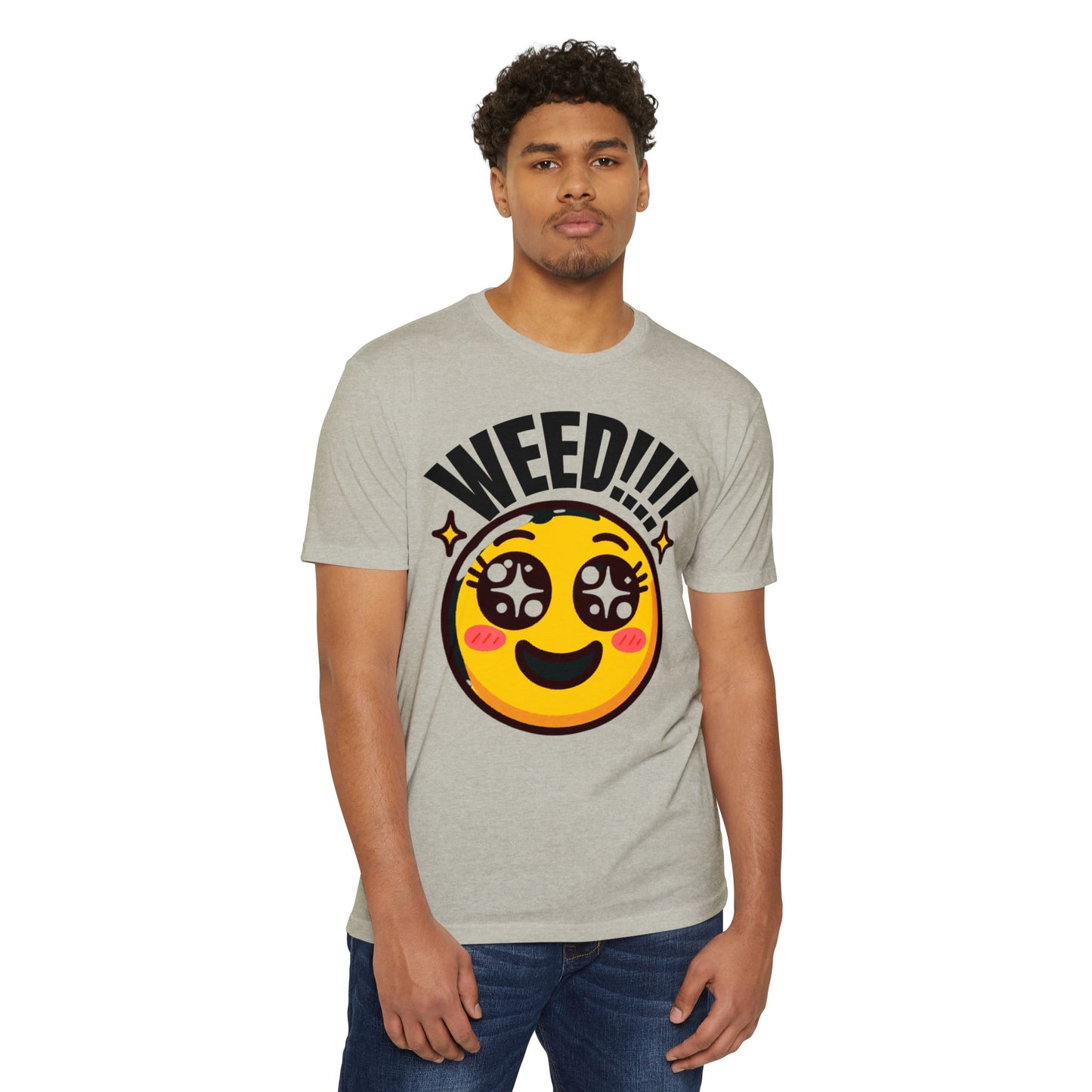 Fun Weed Smiley Face T-Shirt for Cannabis Lovers