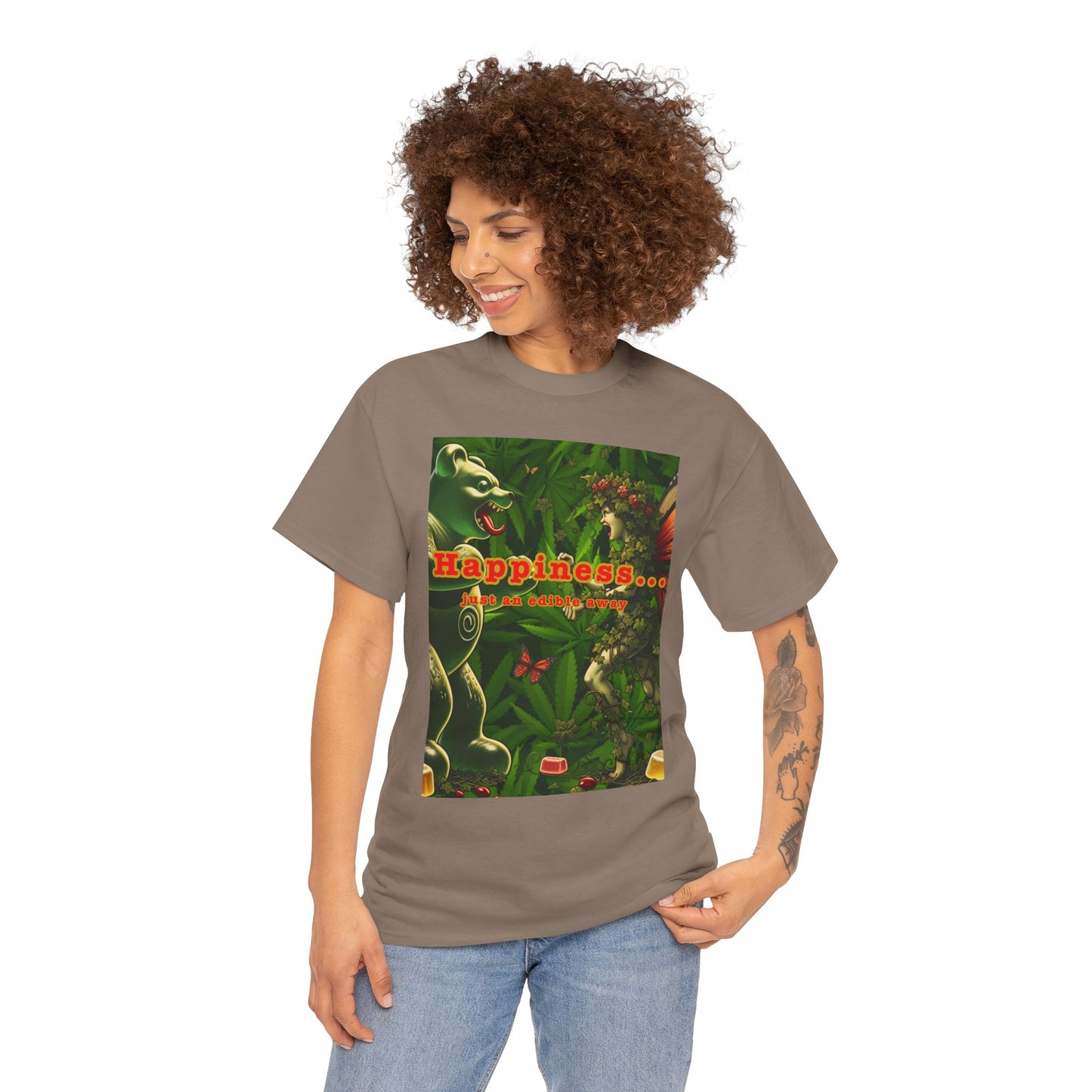 Happiness Jungle Unisex Heavy Cotton Tee, Graphic T-Shirt, Nature Lover Gift, Summer Wardrobe Essential, Unisex Casual Wear