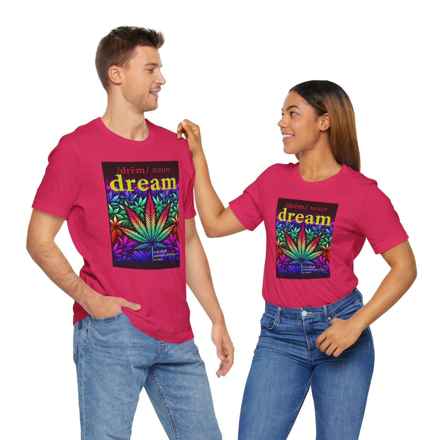 Dream Inspired Unisex Jersey Tee - Vibrant Cannabis Graphic T-Shirt
