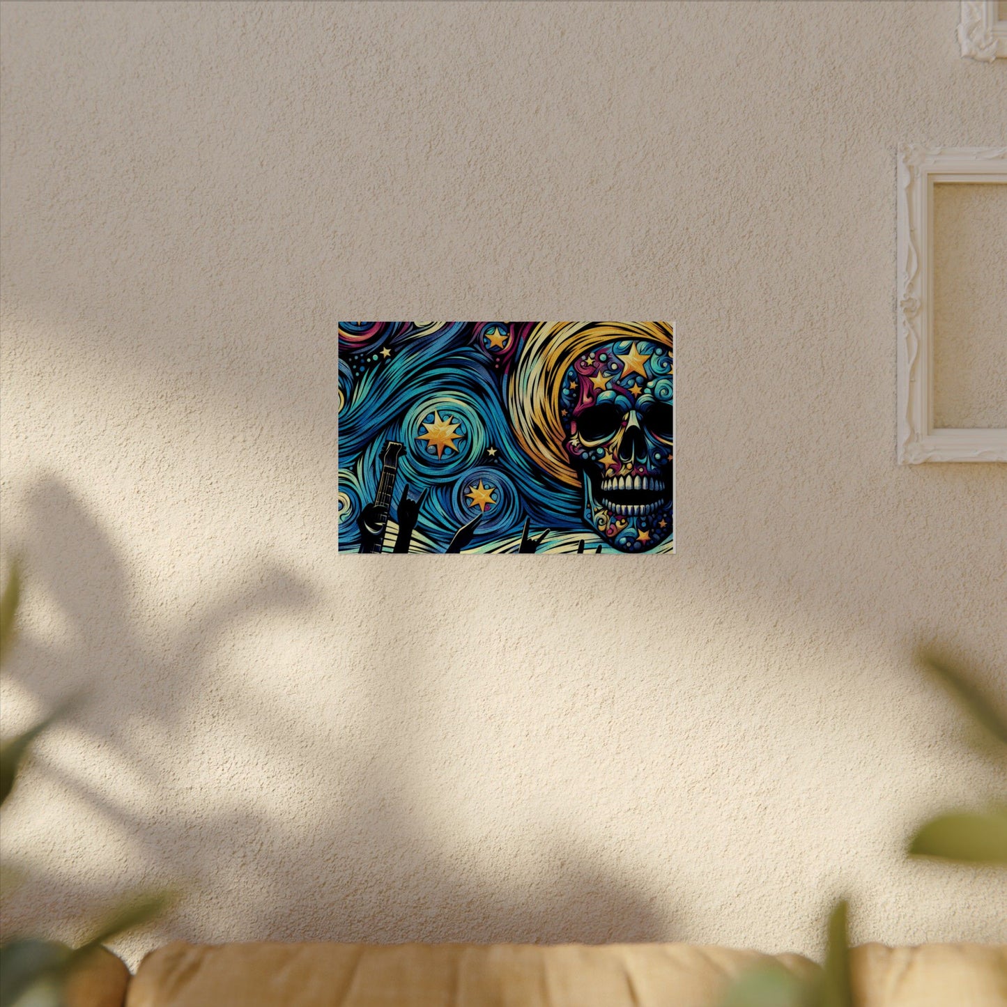Midnight Rock N Roll Textured Watercolor Matte Posters