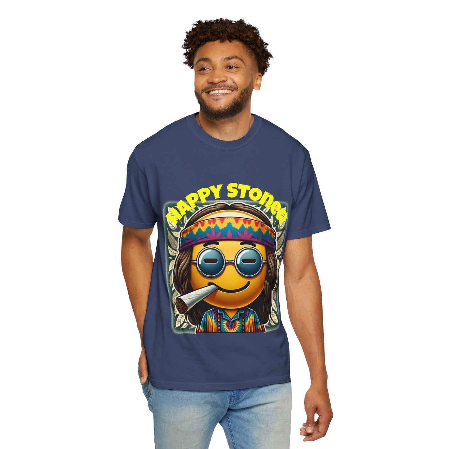 Happy Stoner Unisex Garment-Dyed T-Shirt | Chill Vibe Tee for Budding Enthusiasts