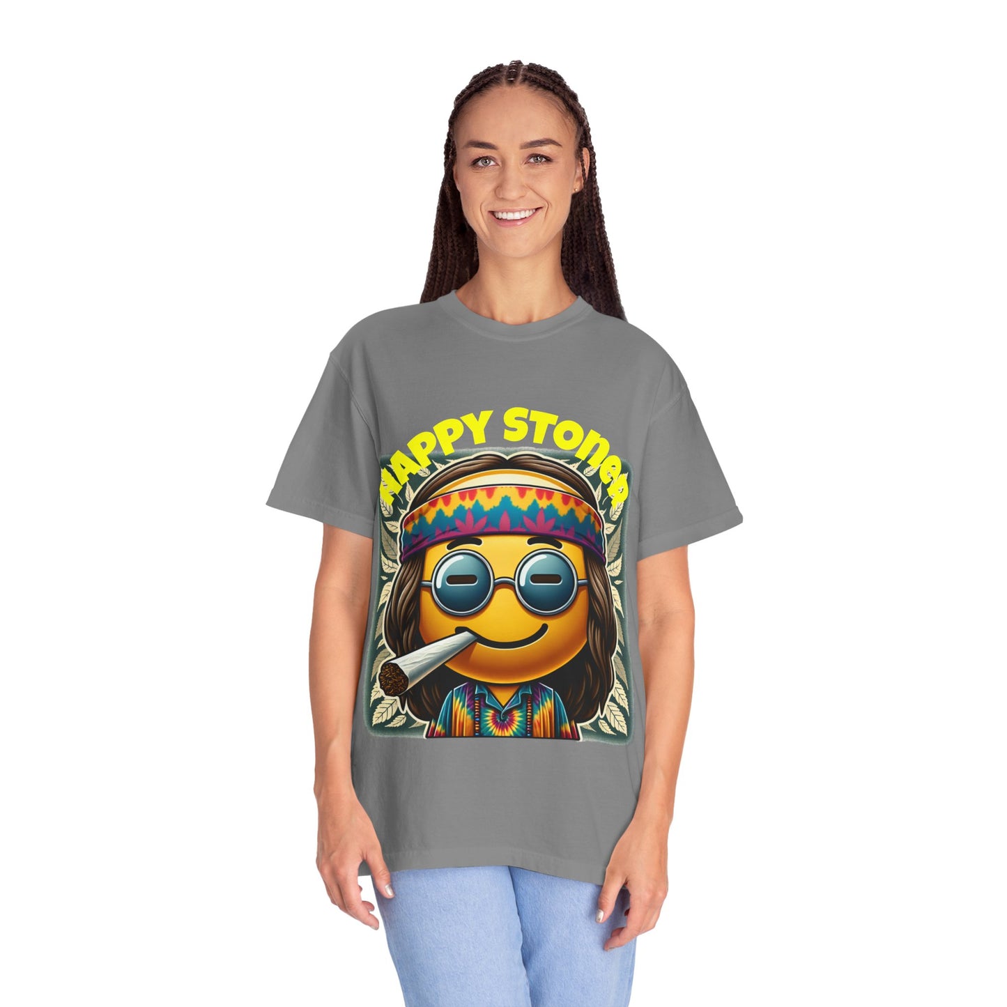 Happy Stoner Unisex Garment-Dyed T-Shirt | Chill Vibe Tee for Budding Enthusiasts