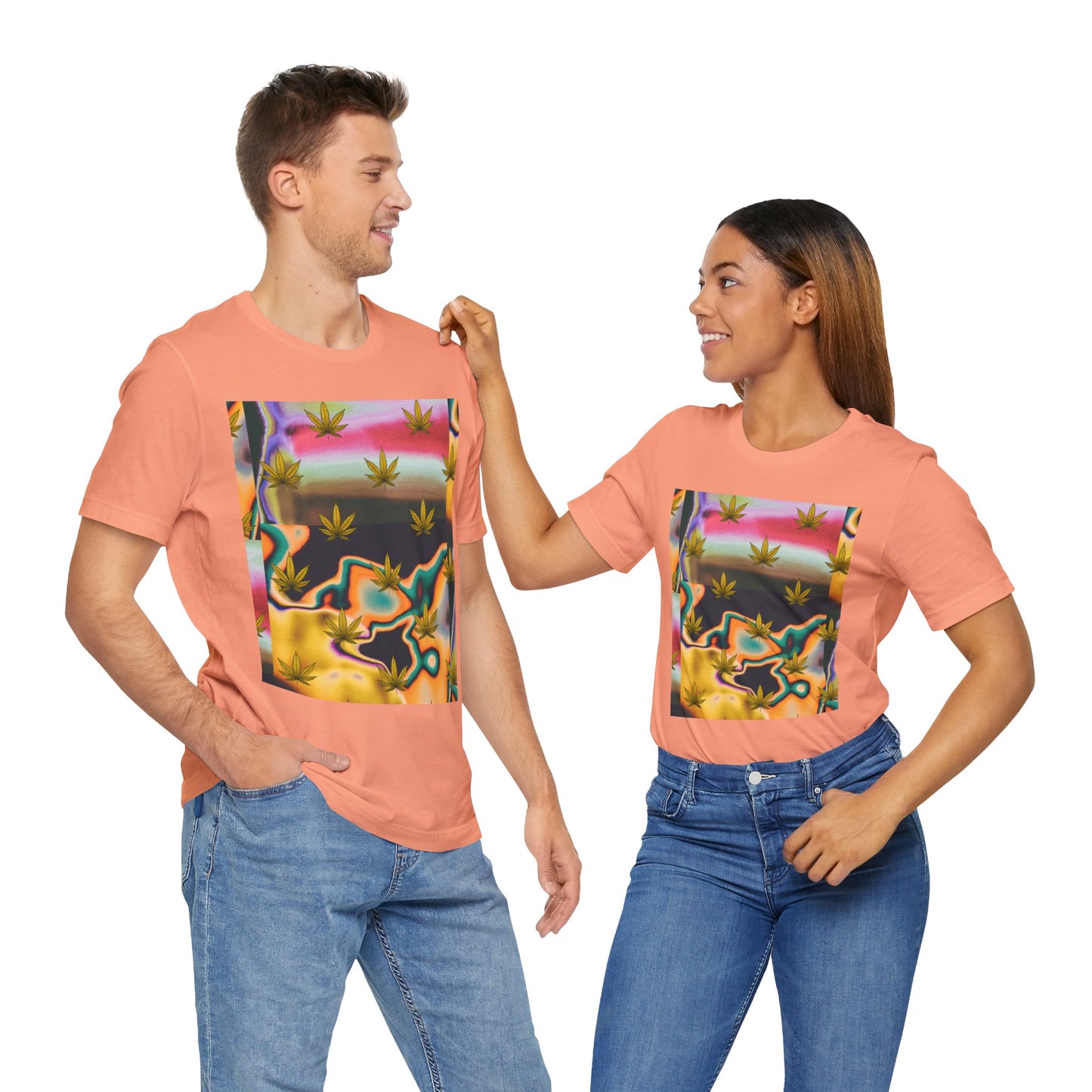 Vibrant Leaf Graphic Tee - Unisex Jersey Short Sleeve T-Shirt