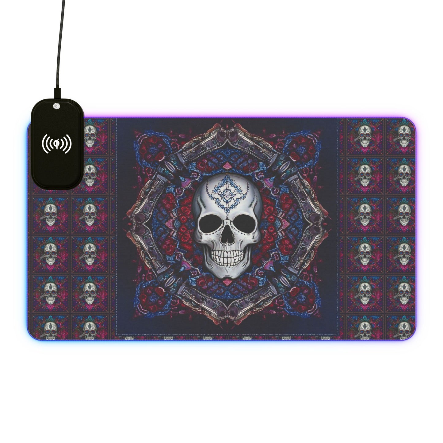 Skull Magic LED Gaming Mouse Pad, Wireless Charging