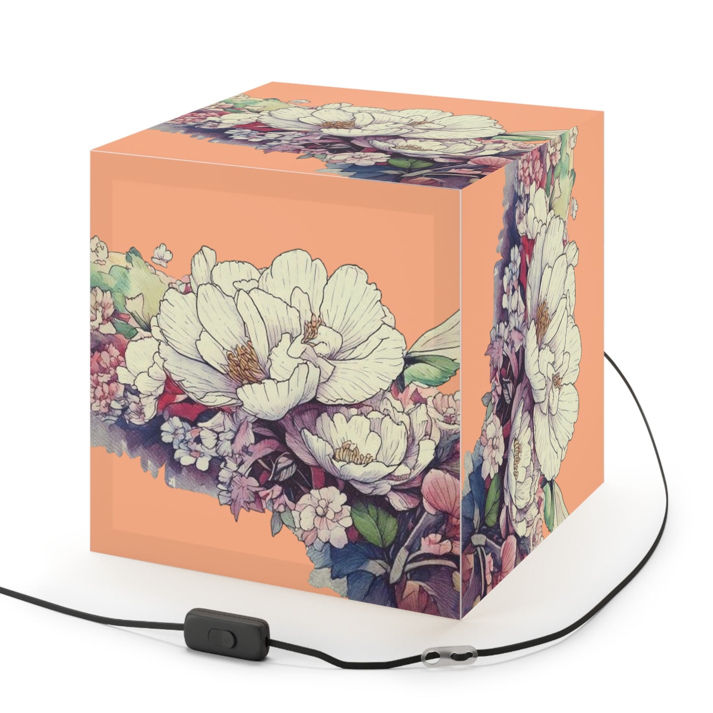 Exotic Flower Light Cube Lamp