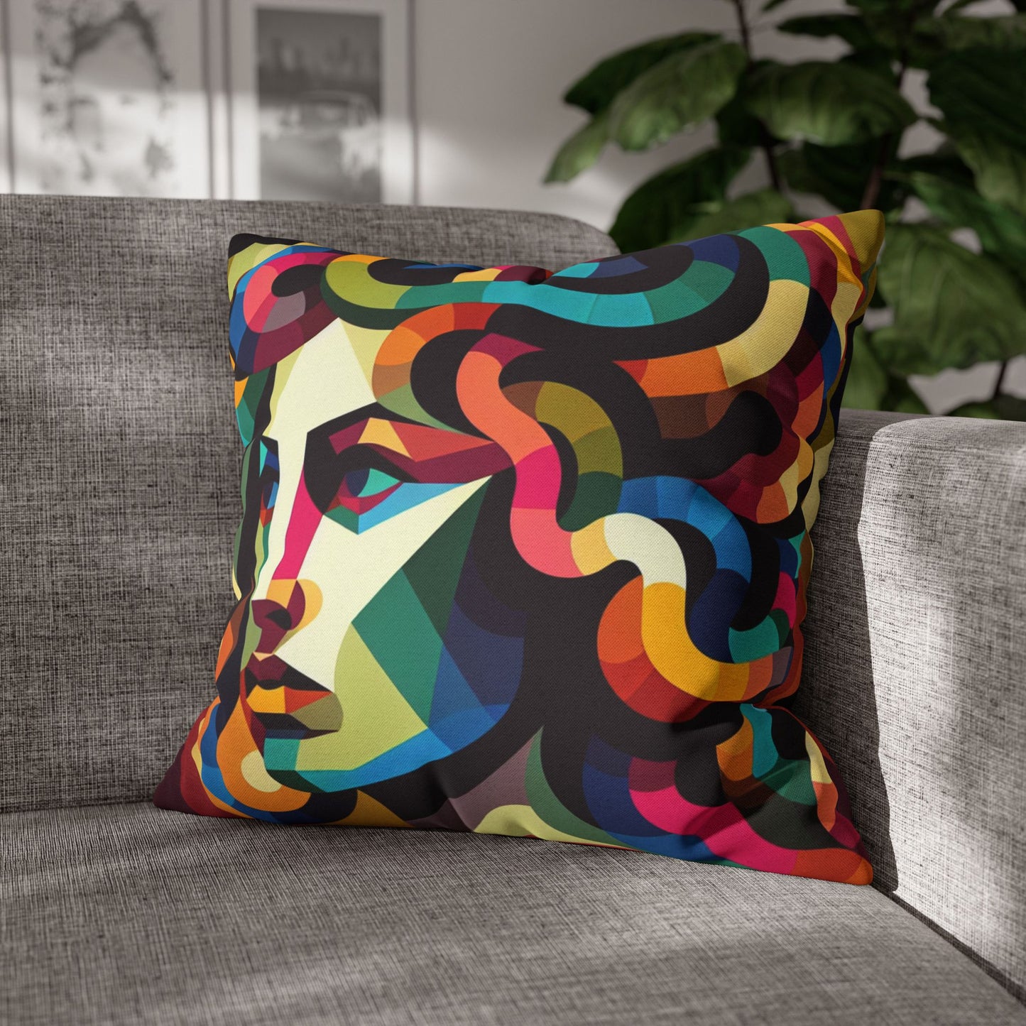 Spun Polyester Square Pillowcase