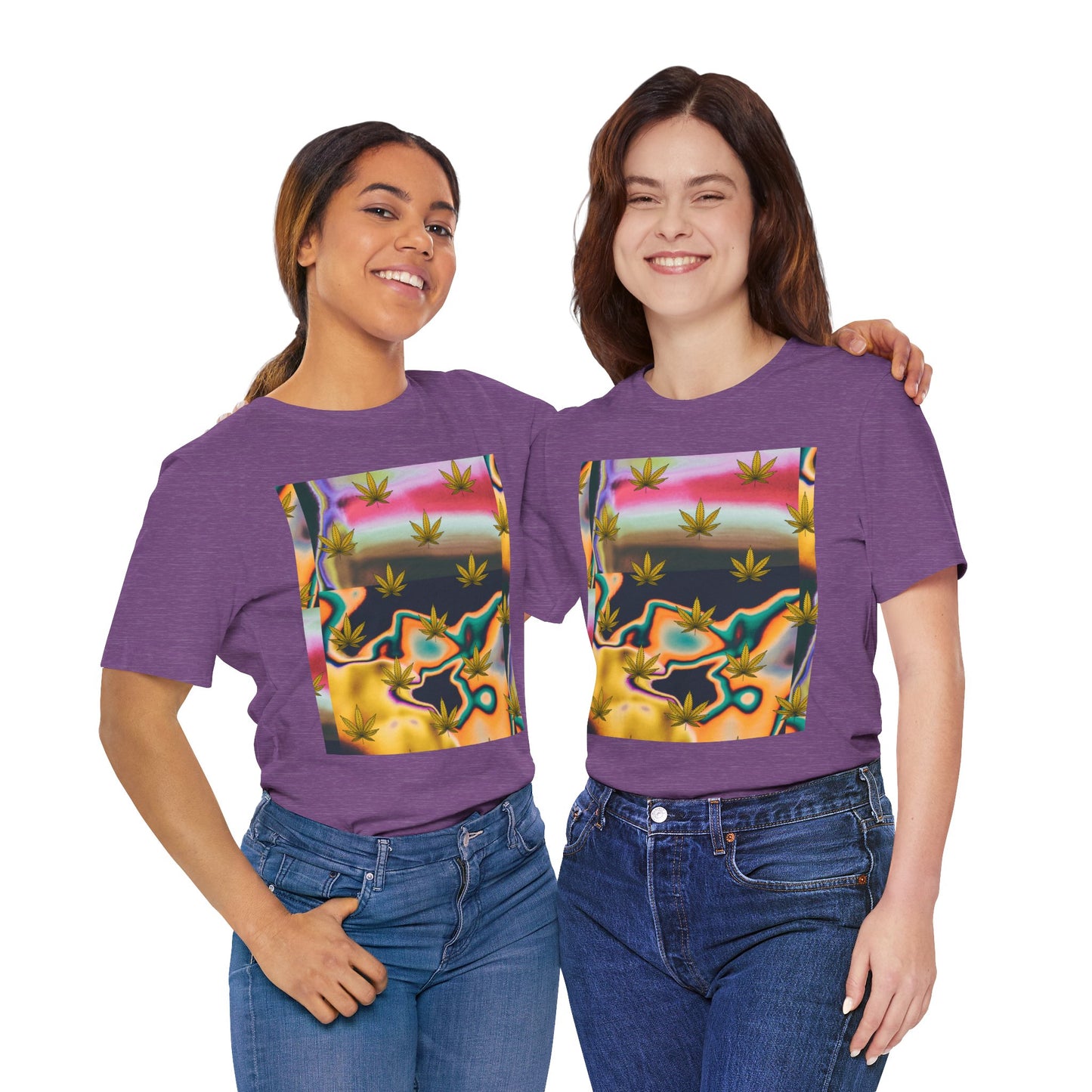 Vibrant Leaf Graphic Tee - Unisex Jersey Short Sleeve T-Shirt