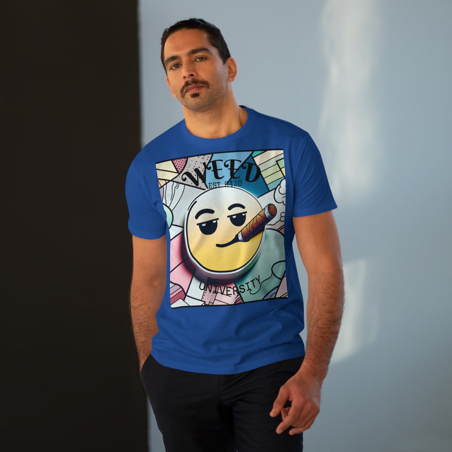 Cozy Weed University Tee - Modern Fit Cannabis T-Shirt for Fun Lovers