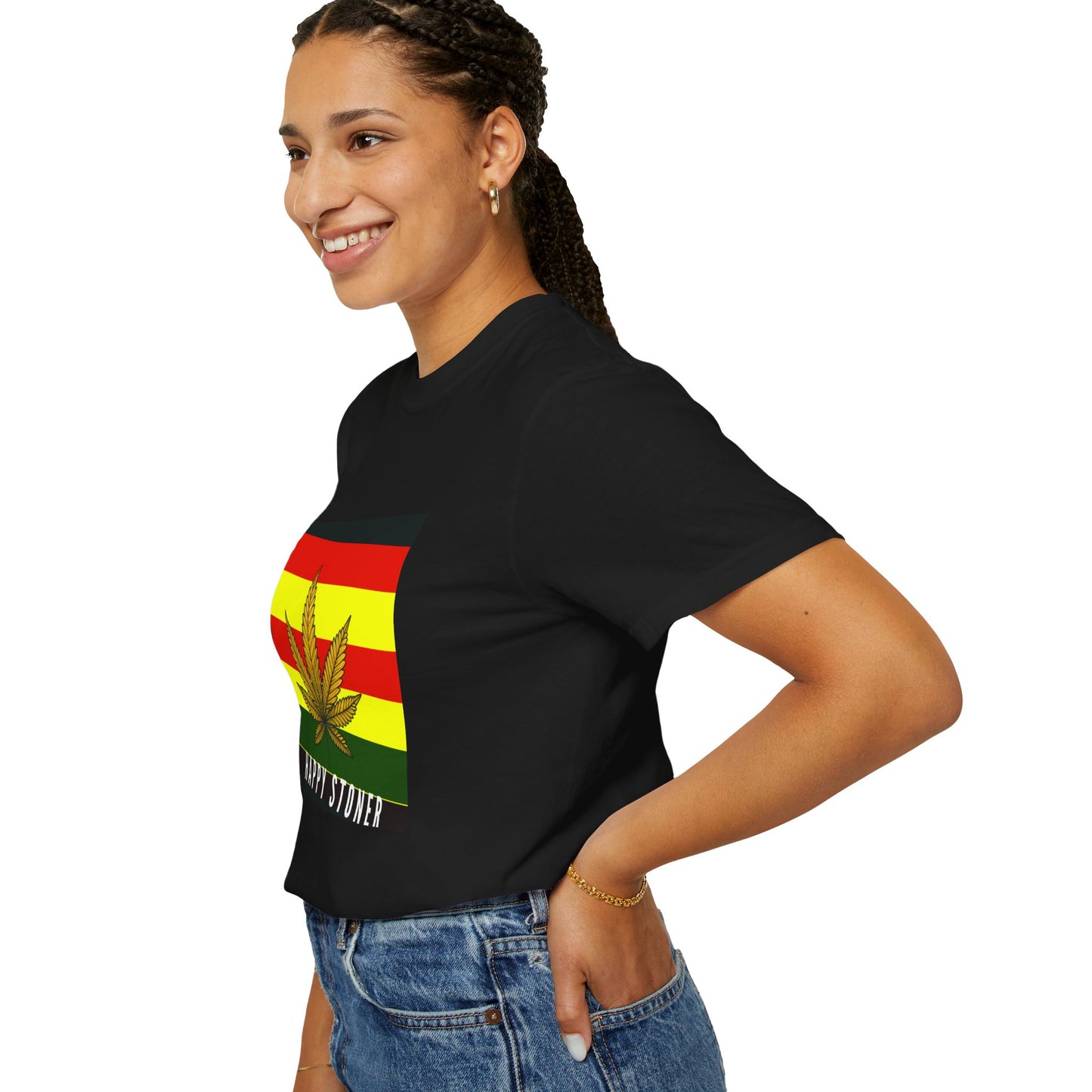 Happy Stoner Unisex Garment-Dyed T-shirt - Chill Vibes for Cannabis Enthusiasts