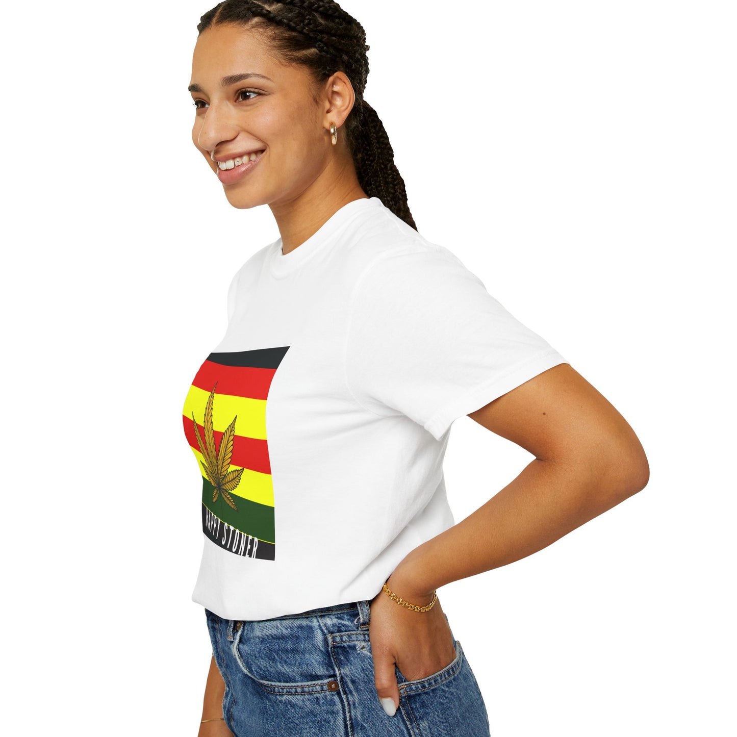 Happy Stoner Unisex Garment-Dyed T-shirt - Chill Vibes for Cannabis Enthusiasts
