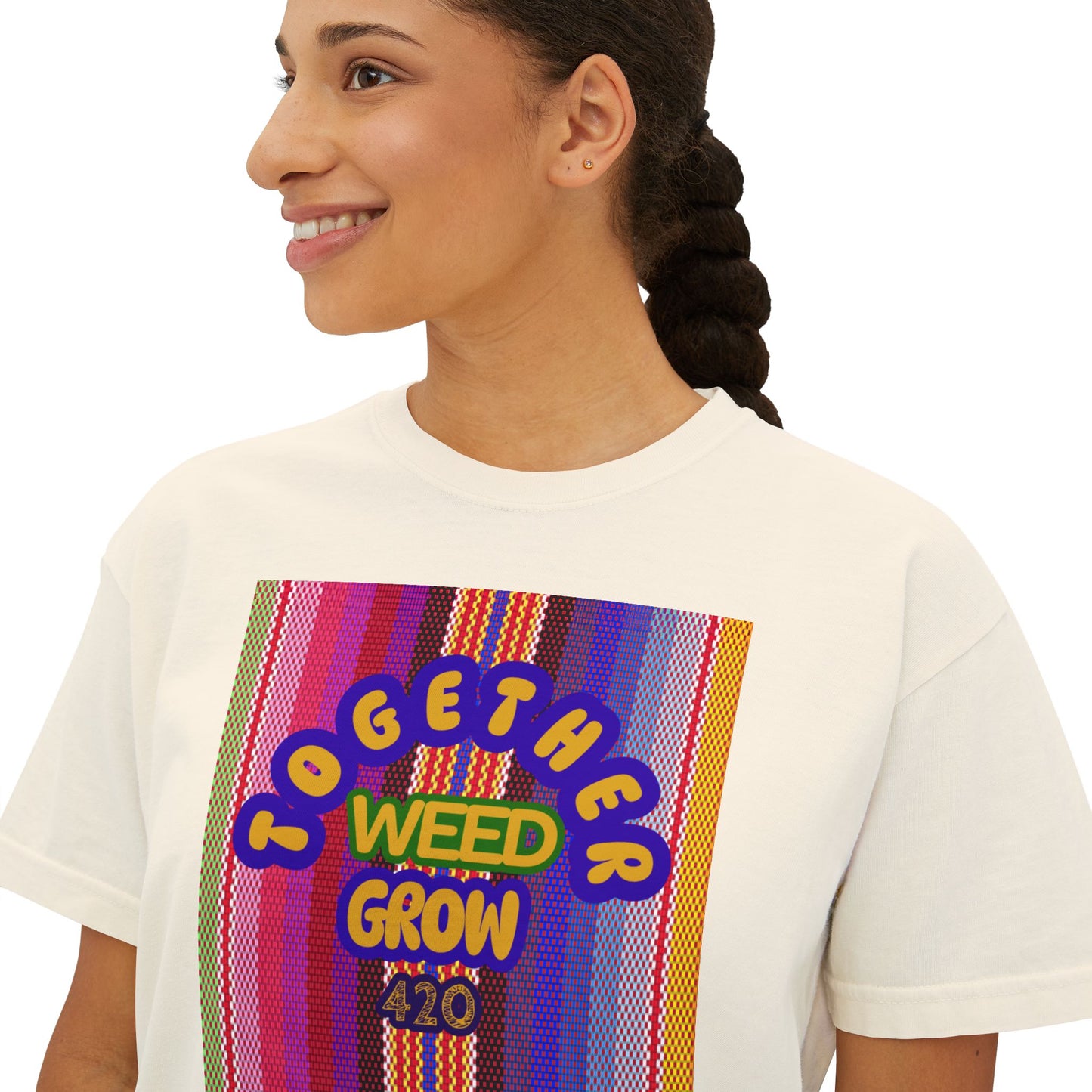 Women's Boxy Tee - Together We Grow Weed Design