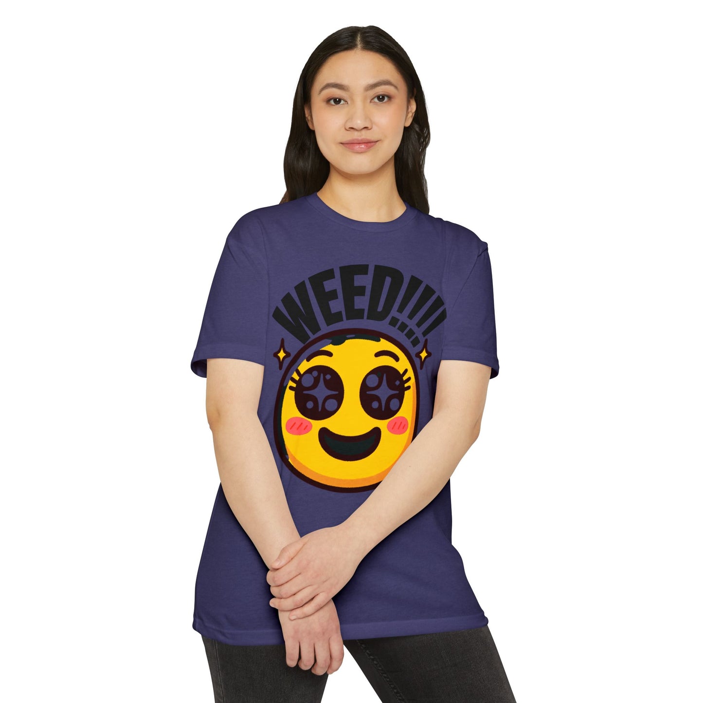 Fun Weed Smiley Face T-Shirt for Cannabis Lovers