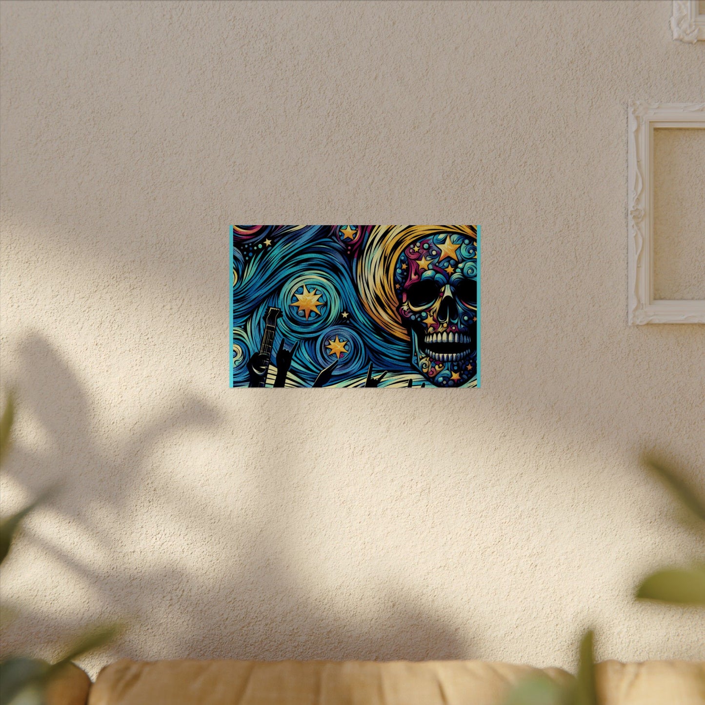 Midnight Rock N Roll Textured Watercolor Matte Posters
