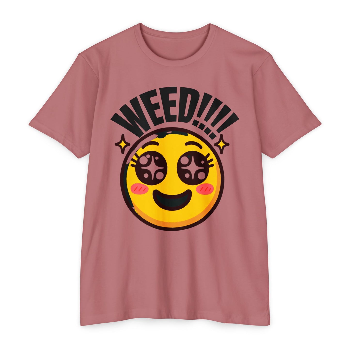 Fun Weed Smiley Face T-Shirt for Cannabis Lovers