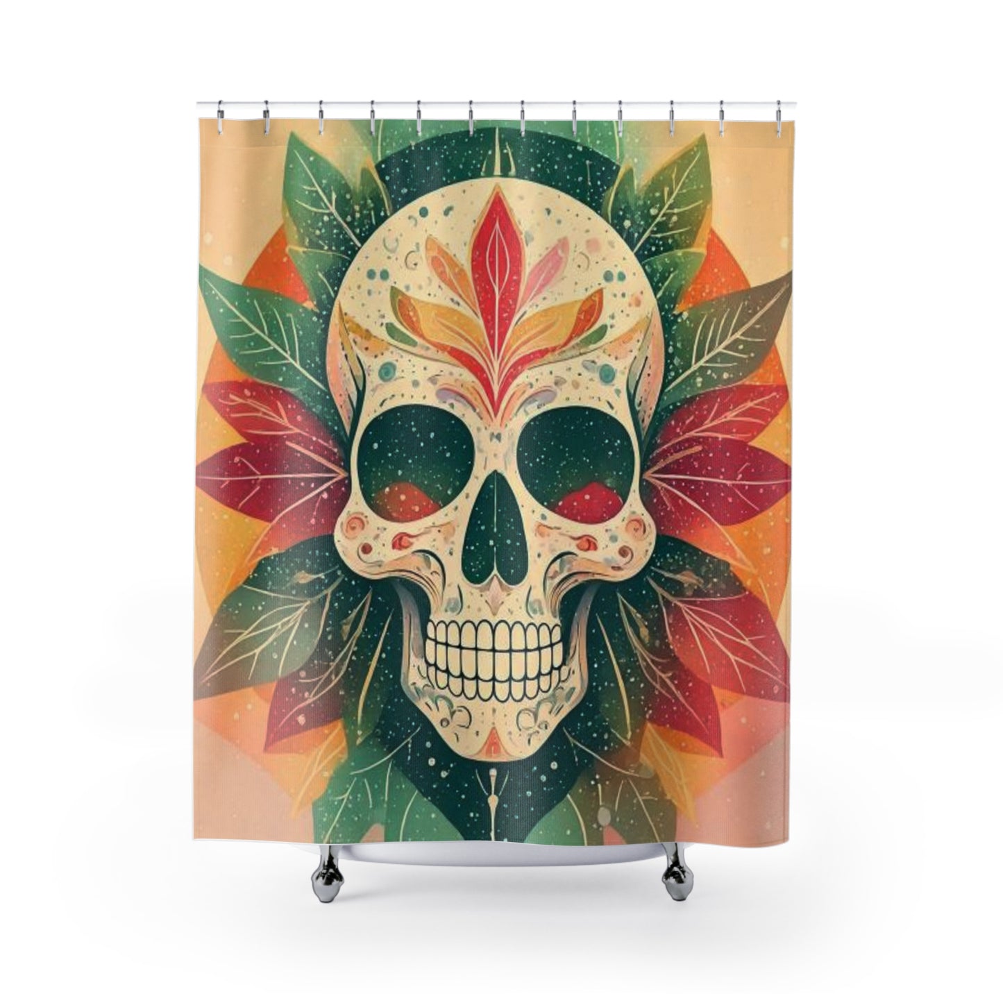 Skeletal Bloom Shower Curtains